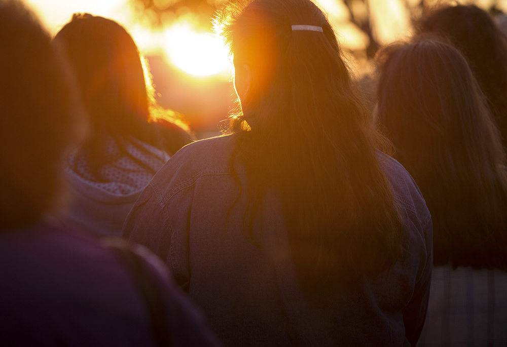 Members of the Tekakwitha Conference gather for a sunrise service July 24, 2014, during the Native American Catholic organization's 75th annual meeting in Fargo, North Dakota. (CNS/Nancy Wiechec)