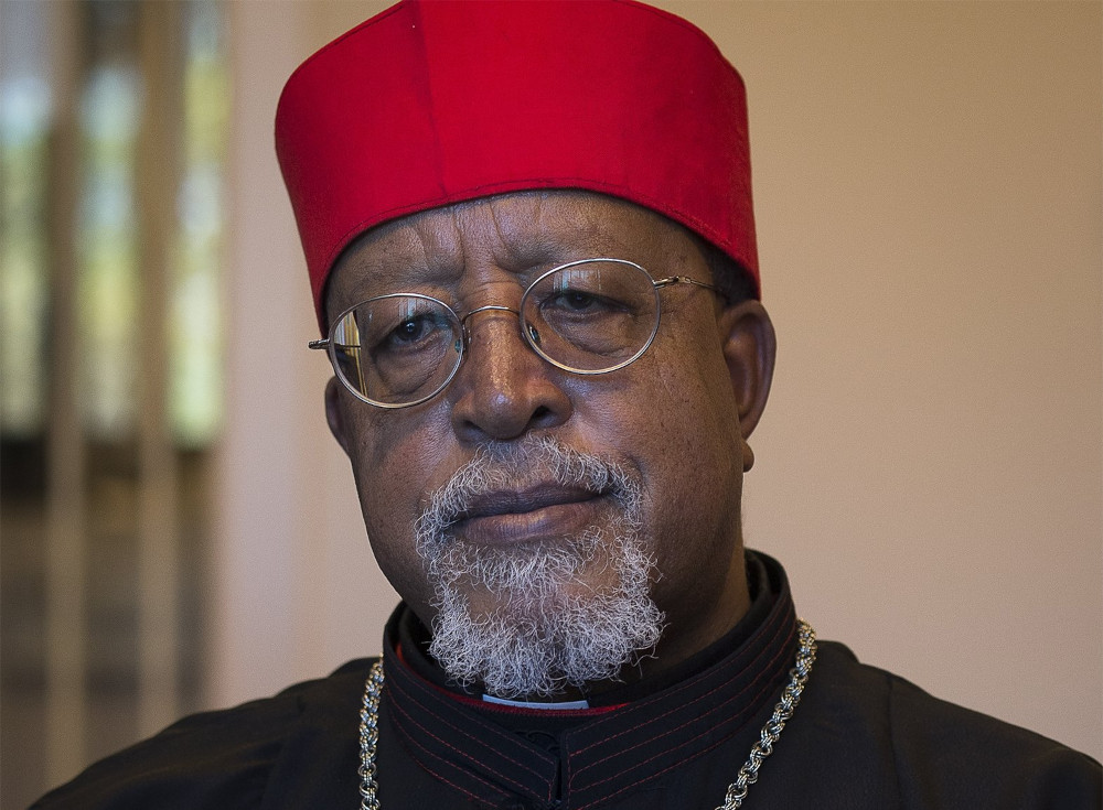 Ethiopian Cardinal Berhaneyesus Souraphiel of Addis Ababa is pictured at the headquarters of the U.S. Conference of Catholic Bishops in Washington Oct. 24, 2019.