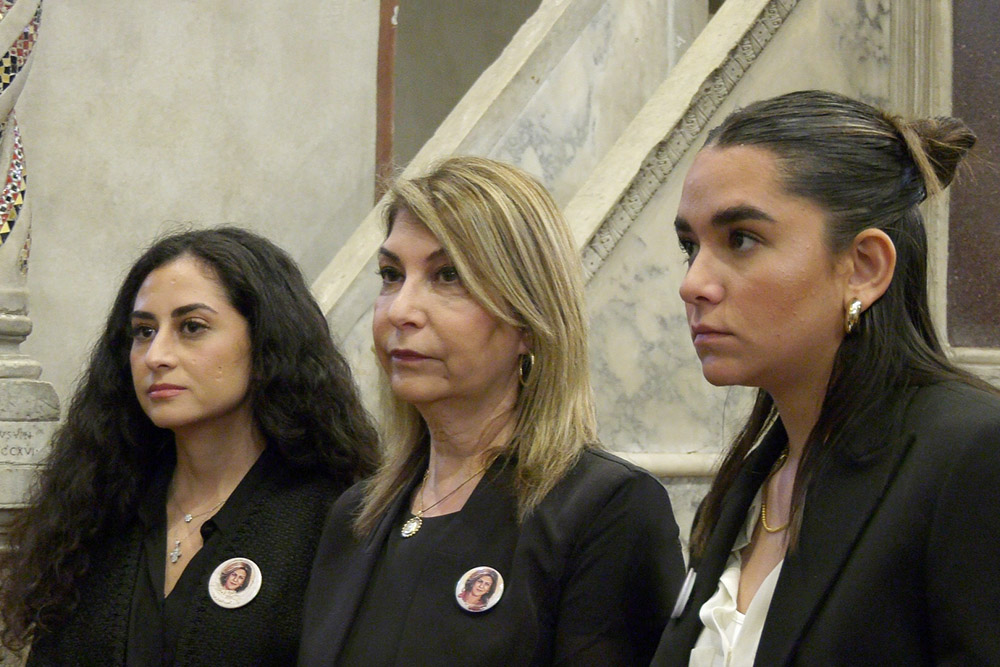 From left: Lina, Lisa and Lareen Abu Akleh (Rome Reports/Justin McLellan)