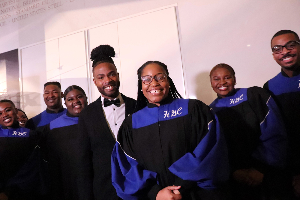 Members of the Howard Gospel Choir at the 45th Kennedy Center Honors on Dec. 4 in Washington. (RNS photo/Adelle M. Banks)