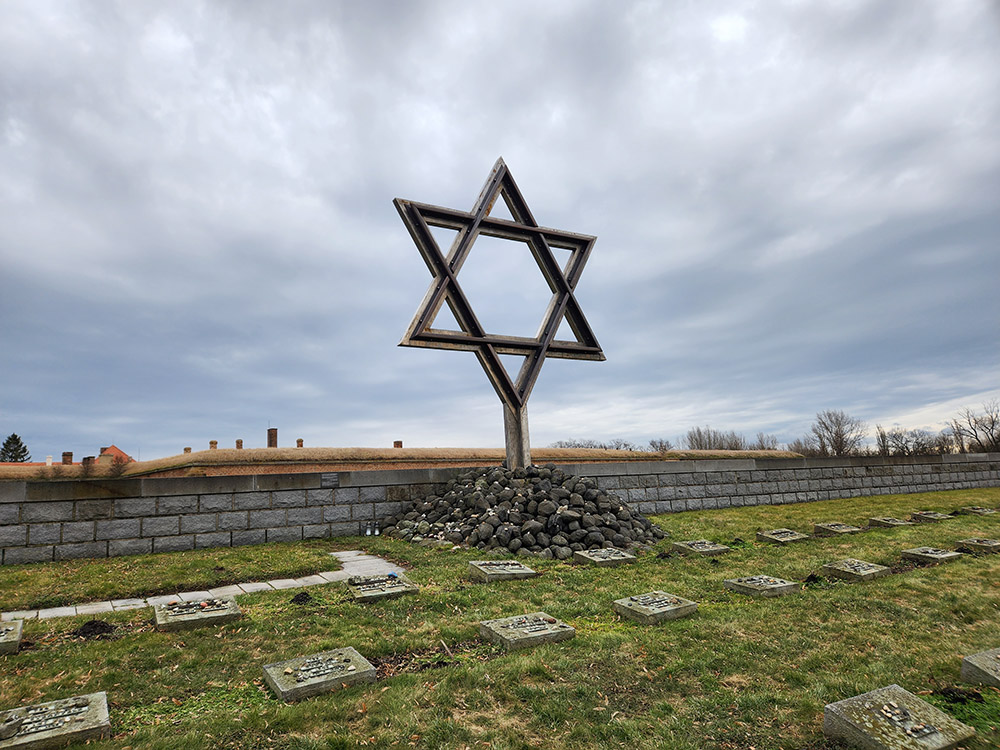 A cemetery near a prisoner and labor camp in the Czech Republic known in German as Theresienstadt honors the Jewish dead. (NCR photo/Chris Herlinger)