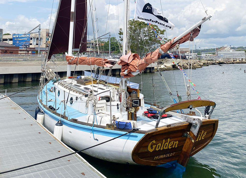 The Golden Rule docked at City Pier in New London, Connecticut, prior to a sail on June 9. (Michael Centore)