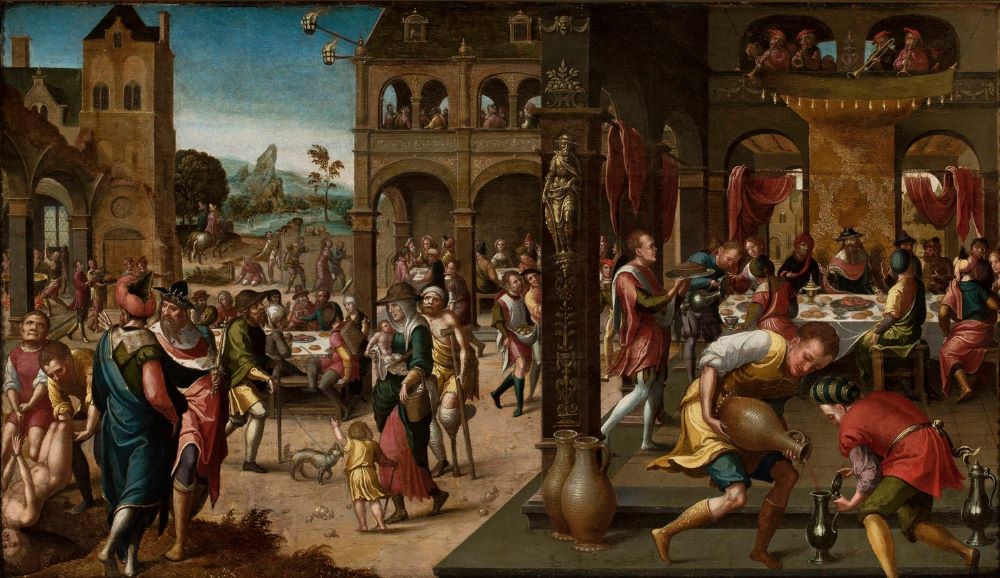 1525 painting depicting the parable of the Great Banquet