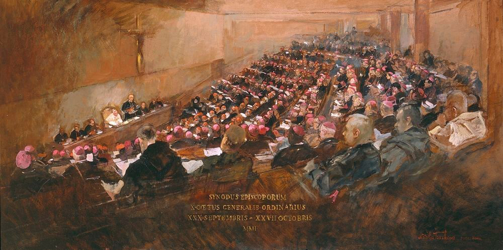 A painting of bishops in the synod hall (Courtesy of the Vatican)