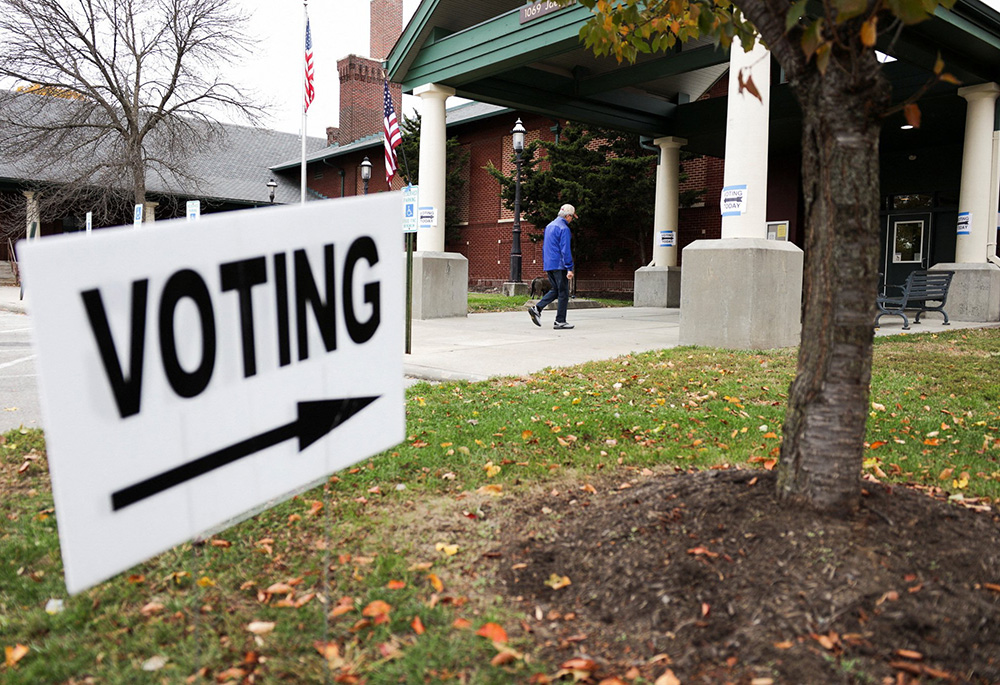 A person enters a polling station in Columbus Nov. 7, as voters go to the polls in Ohio over Issue 1, a referendum on whether to enshrine expansive legal protections for abortion in the state constitution, which the state's Catholic bishops have vigorously opposed. (OSV News/Reuters/Megan Jelinger)