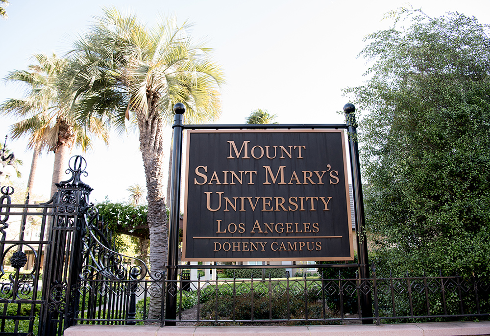 An entrance sign at the Mount Saint Mary's University, Los Angeles campus (Courtesy of Mount St. Mary's University, Los Angeles)