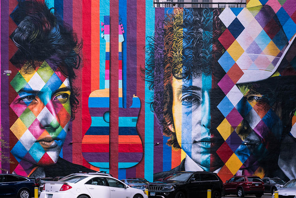 A mural of Bob Dylan in Minneapolis, Minnesota (Flickr/Sharon Mollerus, CC by 2.0)