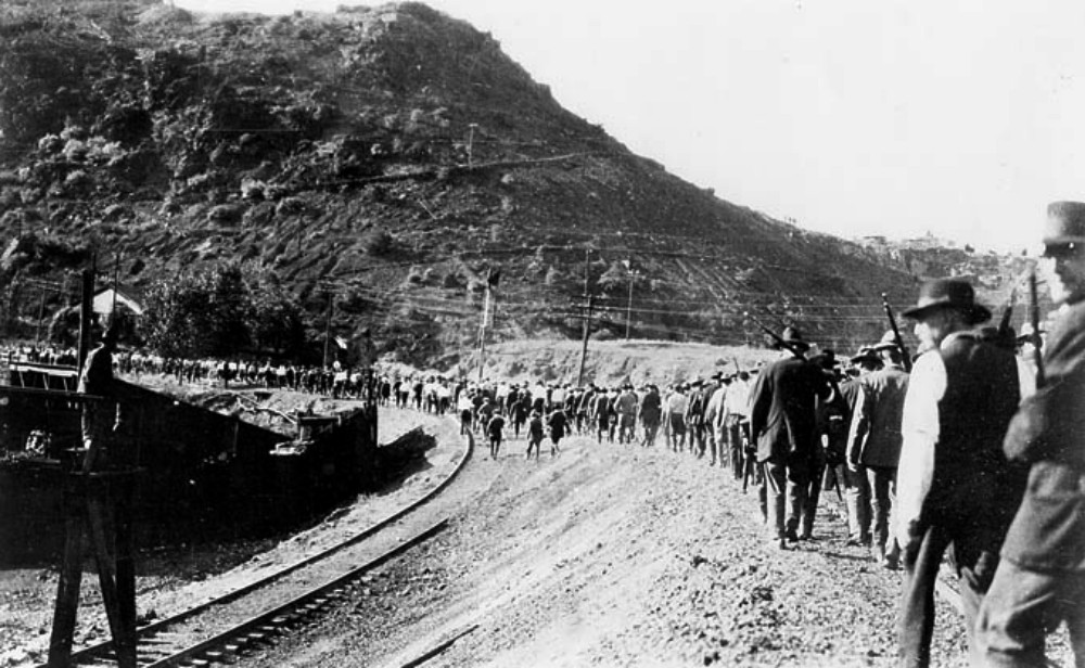 Deportation of striking miners from Bisbee, Arizona, on July 12, 1917 (Wikimedia Commons/Arizona Historical Society)