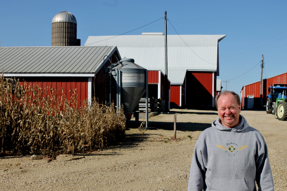 For all but a dozen years of his life, Dave Kronlage has lived on his family's farm in Dyersville, where he and his wife, Sherry, raise roughly 6,000 hogs and farm 550 acres of corn and soybeans annually. (NCR photo/Brian Roewe)