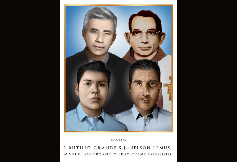 Here is the official portrait of four Salvadorans set for beatification in El Salvador Jan. 22, 2022. (CNS illustration/Beatification Office of the Archdiocese of San Salvador)