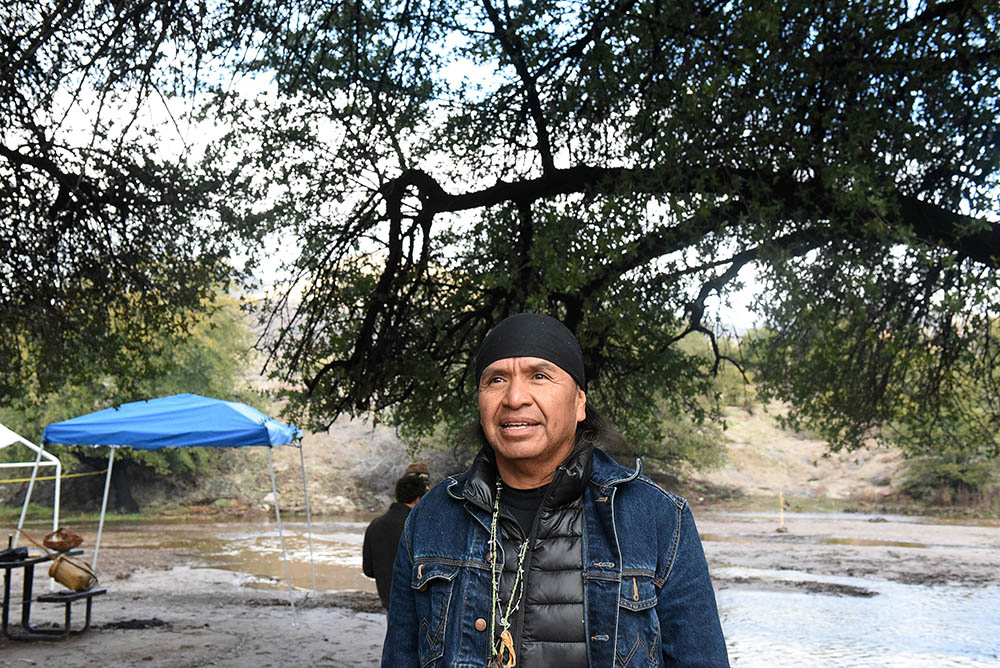 Apache Stronghold leader Wendsler Nosie Sr., a former San Carlos Apache tribal chairman, at the Oak Flat Campground Feb. 23, 2020 (Newscom/Reuters/Stephanie Keith)