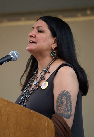 Sandra Cisneros offers a reading from a current work during the 25th anniversary of her book The House on Mango Street in San Antonio in 2009. (Newscom/ZUMA Press/Robert Mcleroy)