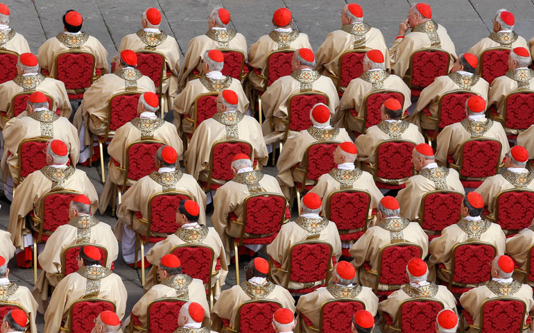 Cardinals attend Pope Francis’ inaugural Mass in St. Peter’s Square at the Vatican March 19. (CNS/Paul Haring)