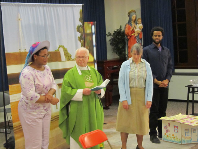 Actors of the Still Point Theatre Collective perform "Living Water" in Maryknoll, N.Y., April 8. (Fr. Joe Arsenault, MM)
