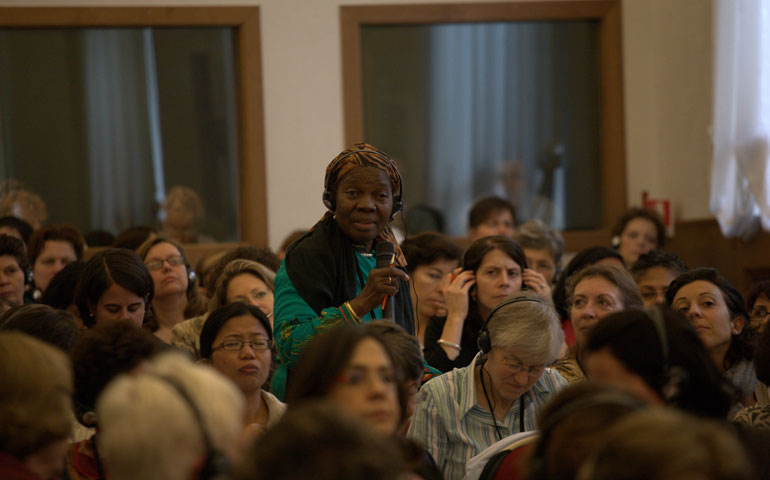 Priscilla Kuye, a member of the Pontifical Council for the Laity, speaks at a seminar organized by the council's Women's Section and held at the Vatican Oct. 10-12. (Courtesy of the Pontifical Council for the Laity)