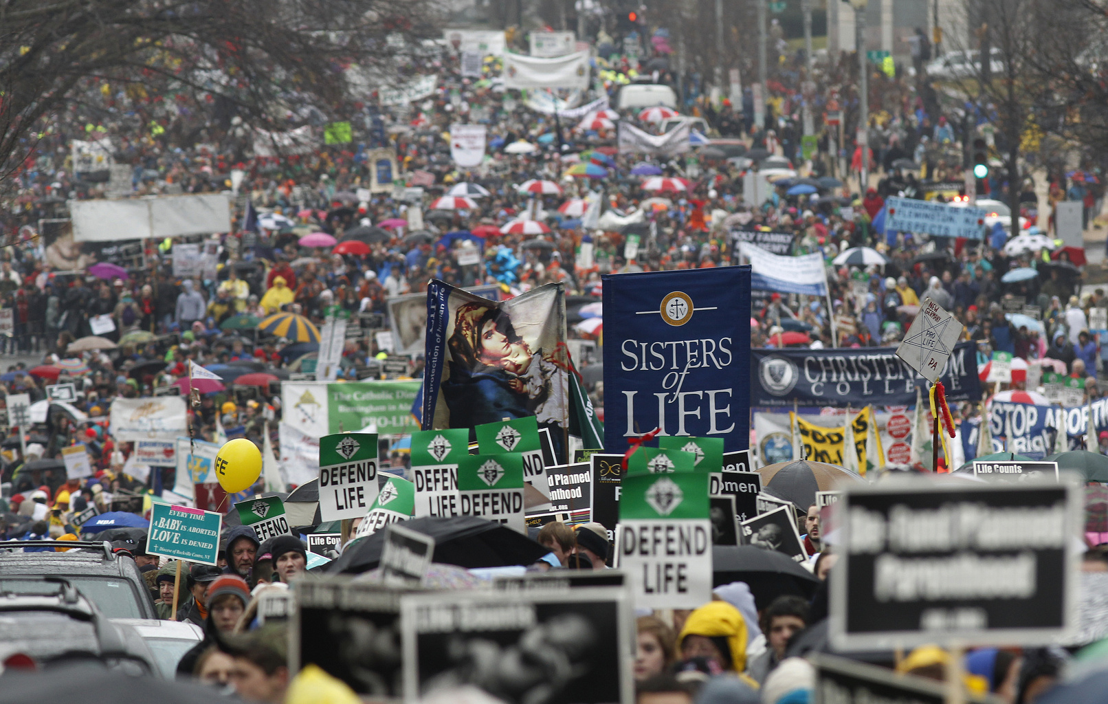 March for Life participants make their way up Constitution Avenue in 2012 to the U.S. Supreme Court building in Washington.(CNS/Bob Roller) 