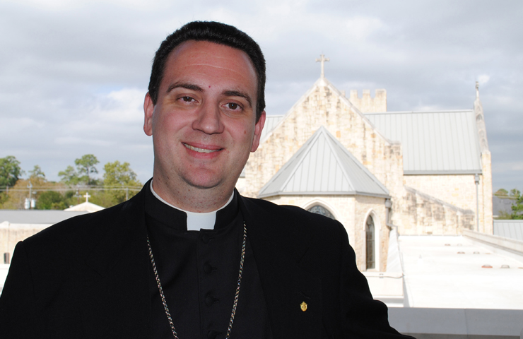 Pope Francis named Msgr. Steven J. Lopes to be the first bishop of the Catholic Church's U.S. ordinariate for former Anglicans living in full communion with the Catholic Church. The appointment of Bishop-designate Lopes, 40, was announced by the Vatican Nov. 24. He is pictured in a Nov. 24 photo in Houston. (CNS/Personal Ordinariate of the Chair of St. Peter)