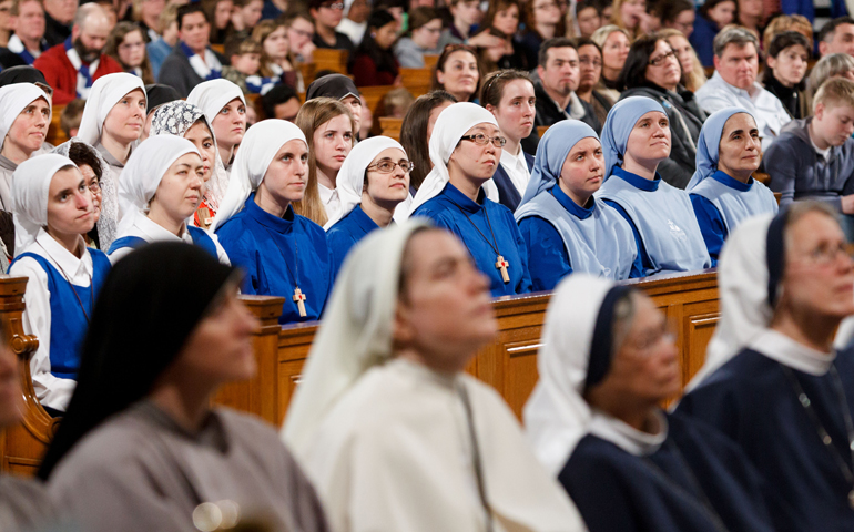 Women religious take part in the opening Mass of the National Prayer Vigil for Life at the Basilica of the National Shrine of the Immaculate Conception in Washington Jan. 26. (CNS/Gregory L. Tracy, The Pilot)