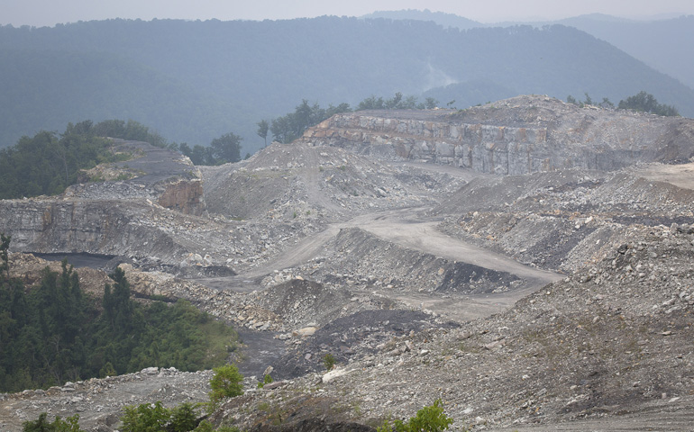 A mountaintop removal coal mine on Kayford Mountain south of Charleston, W.Va., in August 2014 (CNS/Tyler Orsburn)