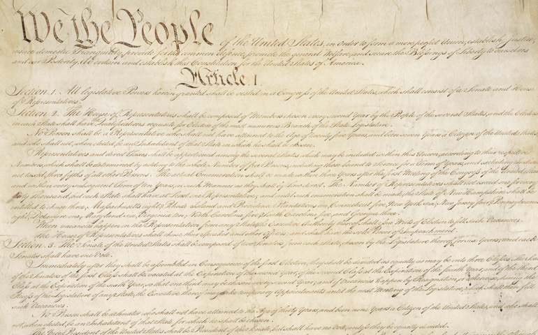 The first page of the U.S. Constitution (CNS/courtesy of National Archives) 