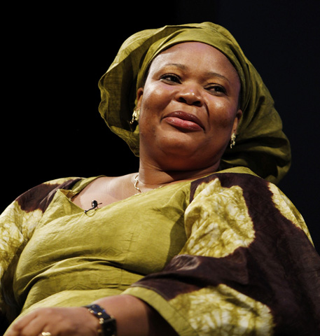 Nobel Peace Prize winner Leymah Gbowee addresses the Columbia Business School 2011 Social Enterprise Conference on Oct. 7, 2011, in New York. (Newscom/Reuters/Jessica Rinaldi)