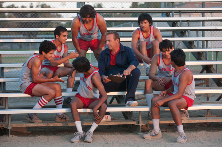 Kevin Costner, center, and the cast of "McFarland, USA" (Disney)