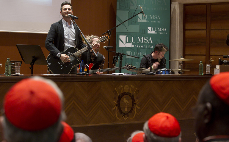 The Italian rock group The Sun performs during a concert opening the plenary meeting of the Pontifical Council for Culture in Rome Feb. 6. (CNS) 