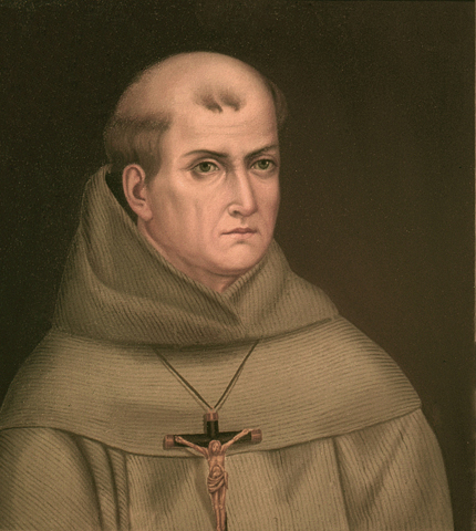 Blessed Junipero Serra in a copy of an undated oil-on-canvas painting by Franciscan Fr. Jose Mosqueda (CNS/Courtesy of Santa Barbara Mission Archive-Library)