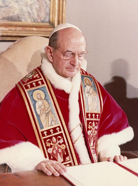 Pope Paul VI at the Vatican in 1968 (CNS)