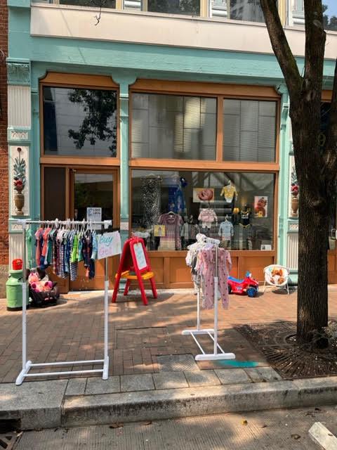 At Little Lamb Resale in Pittsburgh, pregnant women who visit the shop will receive a free maternity outfit, low-cost or free baby clothes, and referrals to places that can help with other needs, such as housing, jobs, food, diapers and day care. (Courtesy of Jeannie French)