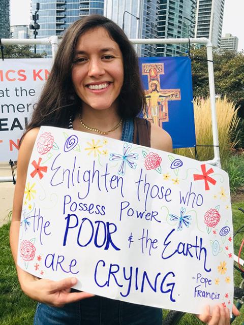 Kayla Jacobs attends a climate march in Chicago in 2019. (Provided photo)