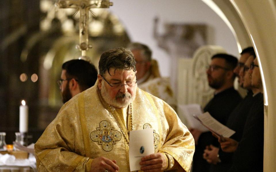Bishop John Michael Botean of the Romanian Catholic Eparchy of St George's in Canton, Ohio (CNS/Paul Haring)