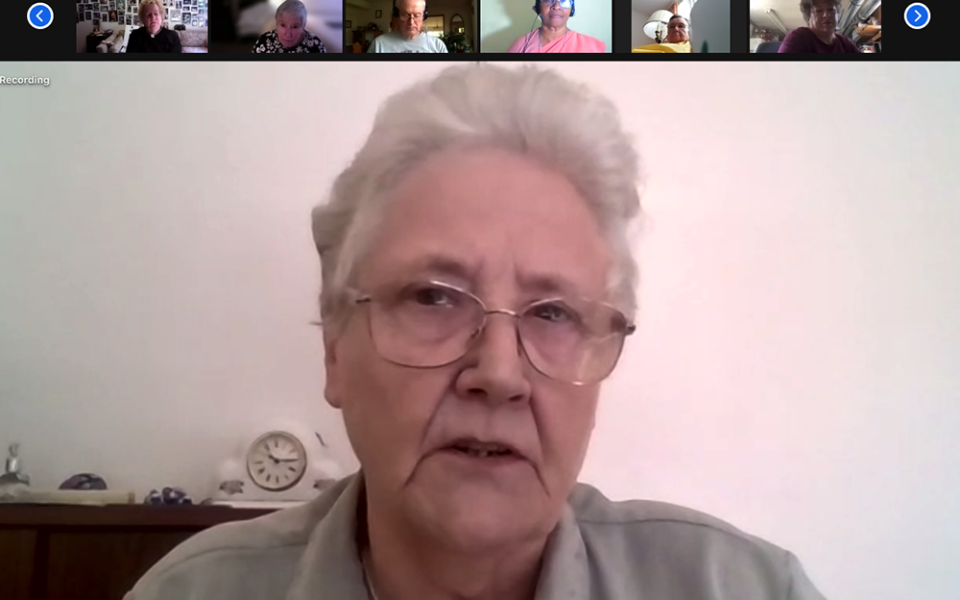 Marie Collins, an Irish abuse survivor and former member of the papal clergy abuse commission, speaking during the FutureChurch webinar on June 15 (NCR screenshot)