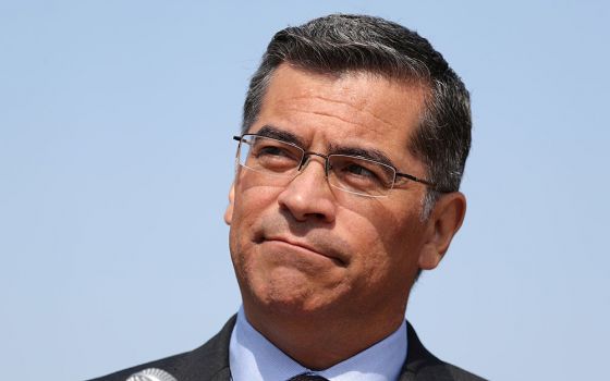 California Attorney General Xavier Becerra speaks during an Aug. 2, 2018, media conference in Los Angeles. Becerra is President-elect Joe Biden's pick for secretary of the Department of Health and Human Services. (CNS/Lucy Nicholson, Reuters)