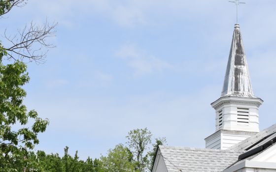 The steeple of a church in Arlington, Va., is seen in this illustration photo. (CNS photo/Zoey Maraist, Arlington Catholic Herald)