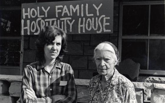 Dorothy Day and another woman at Holy Family Hospitality House