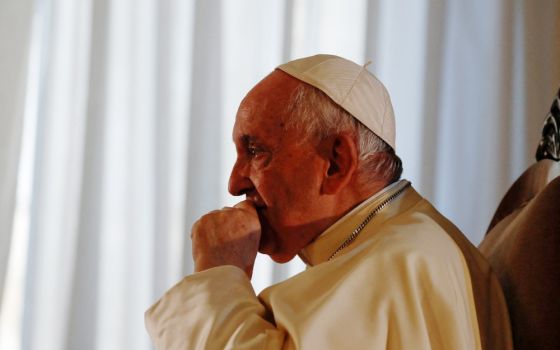 Pope Francis looks on during an exclusive interview with Reuters at the Vatican, July 2. (CNS/Reuters/Remo Casilli)