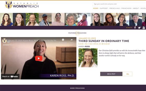 The Catholic Women Preach website is seen in a screenshot taken on Jan. 25. (NCR screenshot)