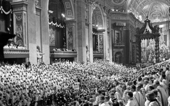 Pope John XXIII leads the opening session of the Second Vatican Council in St. Peter's Basilica Oct. 11, 1962. (CNS/L'Osservatore Romano)