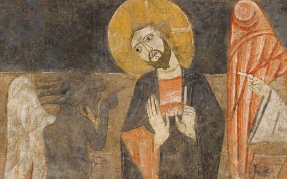A 12th-century Spanish fresco depicts the temptation of Christ by the devil. (Metropolitan Museum of Art/The Cloisters Collection and Gift of E.B. Martindale)
