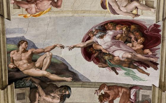 "The Creation of Adam" by Michelangelo Buonarroti, on the ceiling of the Sistine Chapel at the Vatican (Wikimedia Commons/Jörg Bittner Unna)