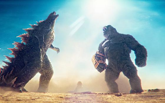 Godzilla and Kong are pictured in Warner Bros. Pictures and Legendary Pictures' "Godzilla x Kong: The New Empire," a Warner Bros. Pictures release. (Courtesy of Warner Bros. Pictures)