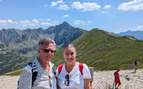 Joseph Kelly and his wife, Alina Rudnicka, pose during a hike in the Polish Tatra mountains this summer. (Courtesy of Joseph Kelly)