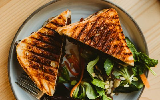 Lunch sandwich and salad (Unsplash/Lucas Sandor)