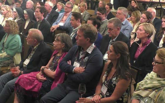 Laypeople and religious sit in the audience during talks at the Napa Institute's annual summer conference, held July 27-31. (NCR screenshot)