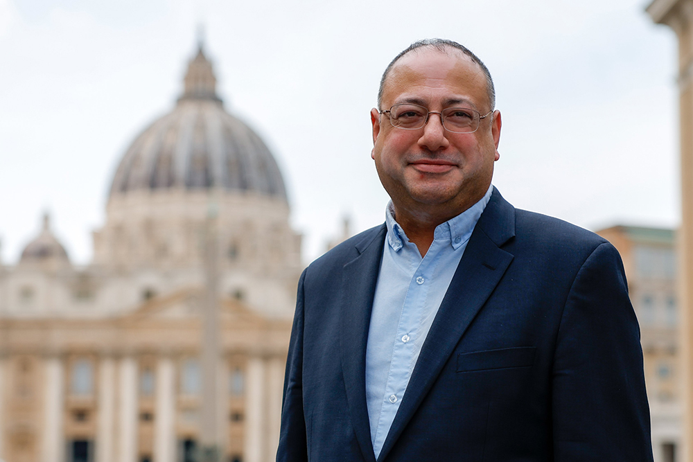 Eric LeCompte, executive director of the Jubilee USA Network, poses for a photo at the Vatican June 4, 2024. (CNS/Lola Gomez)