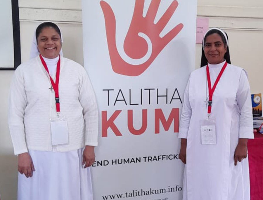 Sisters of Charity of Jesus and Mary Sr. Rupika Perera is pictured with the Apostolic Carmel Sr. Dayalini Maria, coordinator of the Talitha Kum network in Sri Lanka. Congregations in Sri Lanka have come together to address human trafficking. (Courtesy of Sr. Rupika Perera)