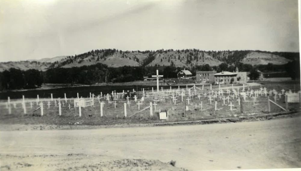 St. Labre Cemetery is pictured around 1930. 
