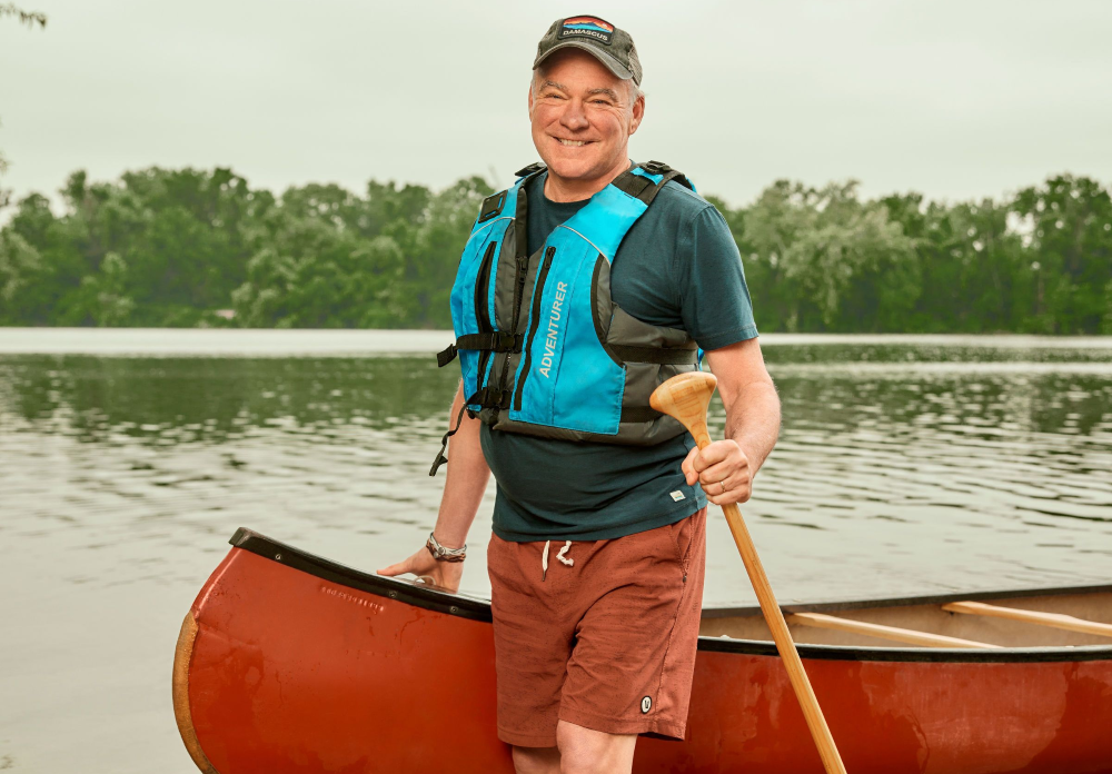 U.S. Sen. Tim Kaine with canoe