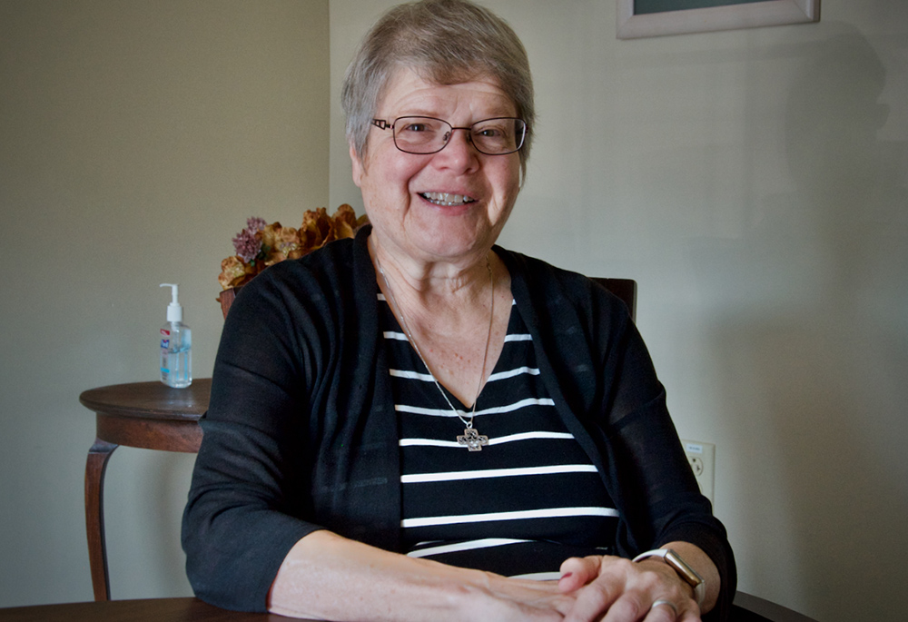 Sr. Kathy Brazda, president of the Congregation of St. Joseph, is pictured in the order's convent in Kalamazoo, Michigan, on July 19. An avid hiker, she has walked the Camino de Santiago twice. (GSR photo/Dan Stockman)